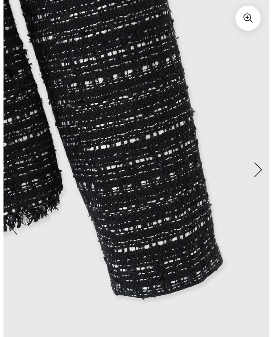 ★ anuans★ ツイードノーカラーフォルムジャケットM