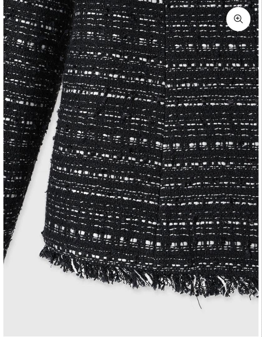 ★ anuans★ ツイードノーカラーフォルムジャケットM