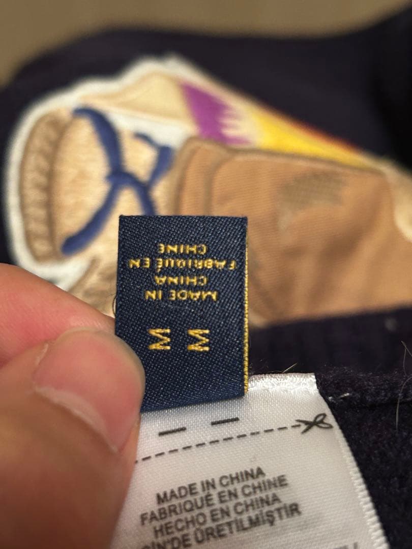 ラルフローレン 最高級 幻のカシミヤ100%ポロベアニットセーター M 紺