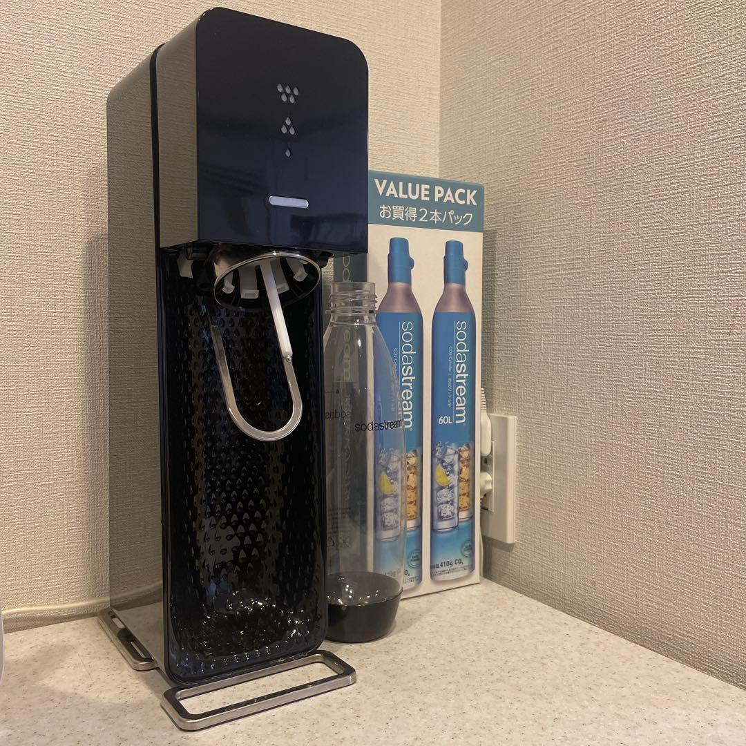 sodastream SOURCE 炭酸水メーカー 黒 ガスシリンダー2本セット
