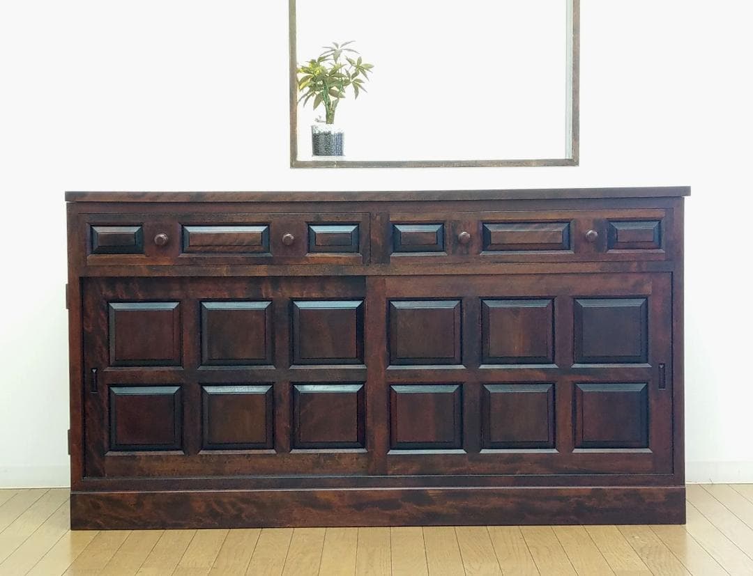 美品 松本民芸家具 キャビネット サイドボード 収納棚 右のみ 幅146cm