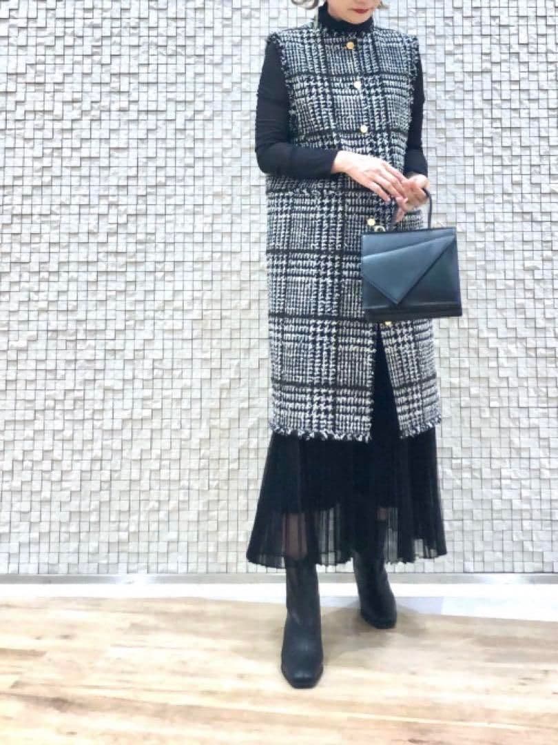 23AW ツイードノーカラージレ