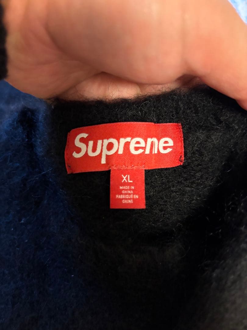 Supreme ブラック 毛羽立ちあり　モヘアニット　XL