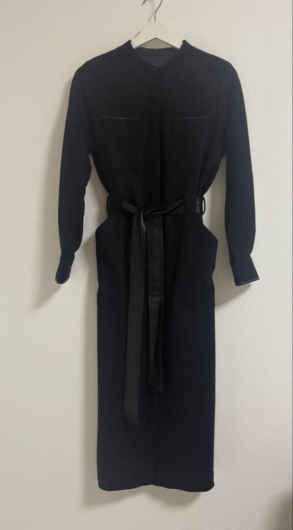 ANAYI ウールジャージーレザーコンビワンピース※ 彩果