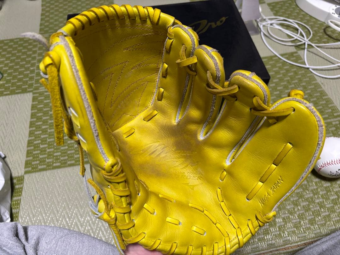 MizunoPro ミズノプロ 軟式投手用グローブ イエロー HAGAJAPAN