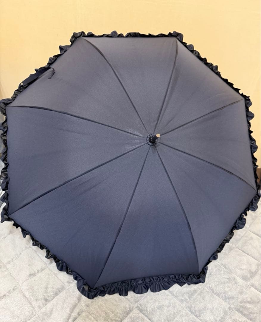 サンバリア100 フリル ネイビー 長傘