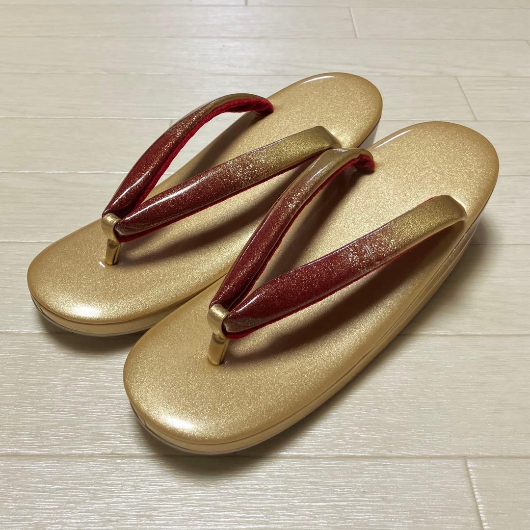 《未使用・箱付き》京都きもの友禅　夢想姿　草履バッグセット　金彩　螺鈿