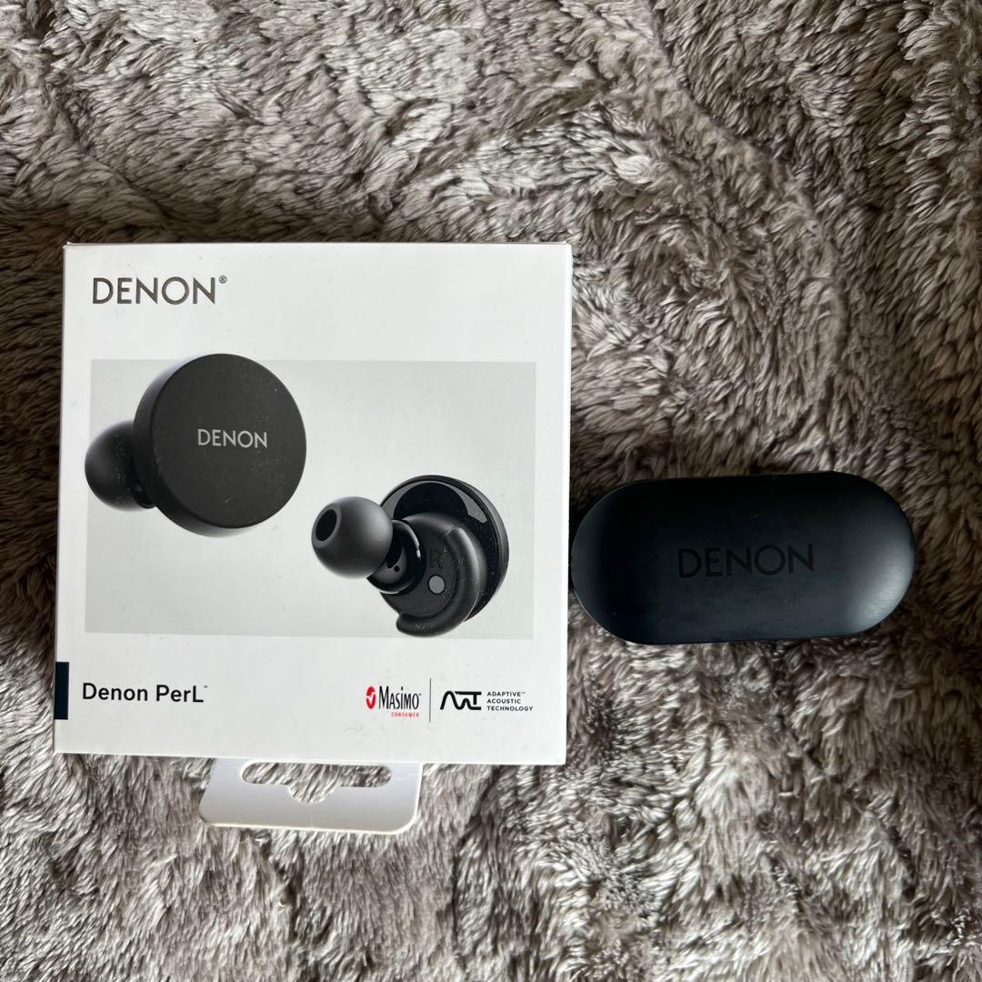 DENON PerL ワイヤレスイヤホン ブラック 充電ケース付　片耳のみ(右)