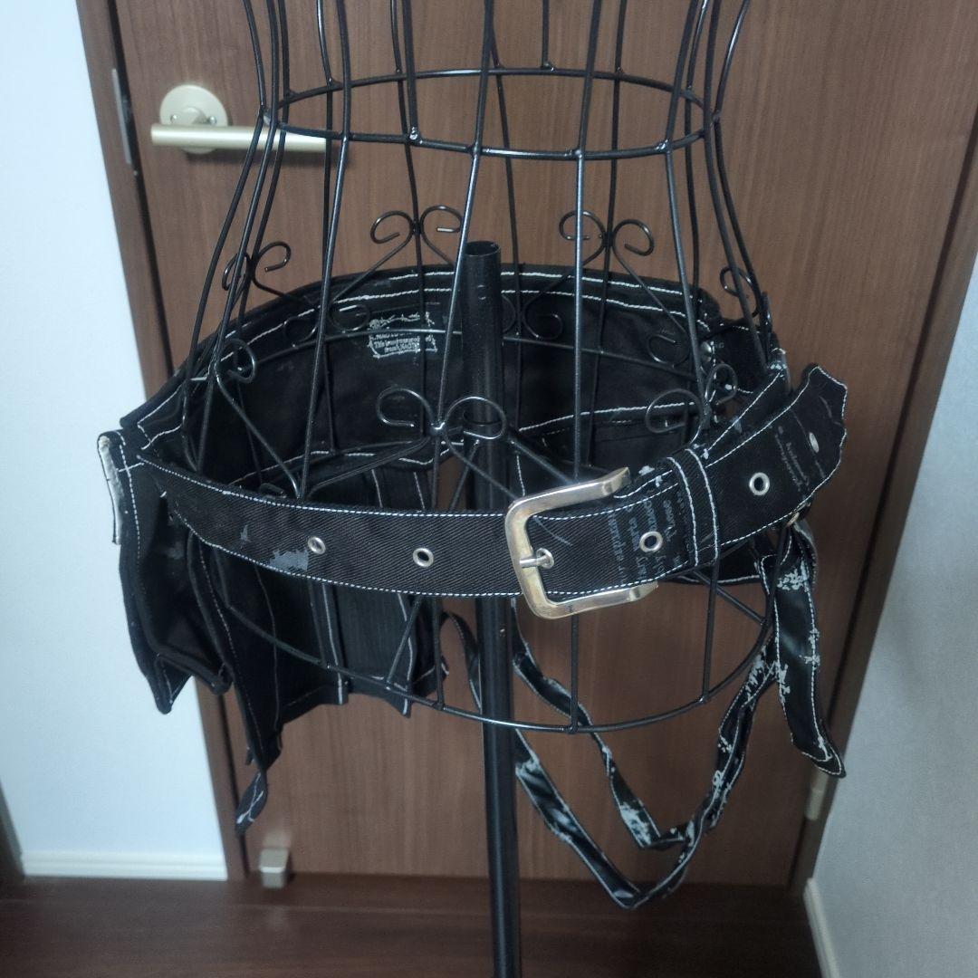 h.naoto　スカルプリント スカート付き　ウエストポーチ　ゴシック