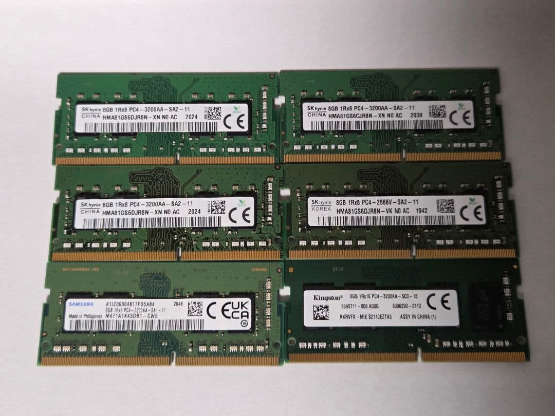 ノート用メモリー DDR4 PC4 3200AA 12枚