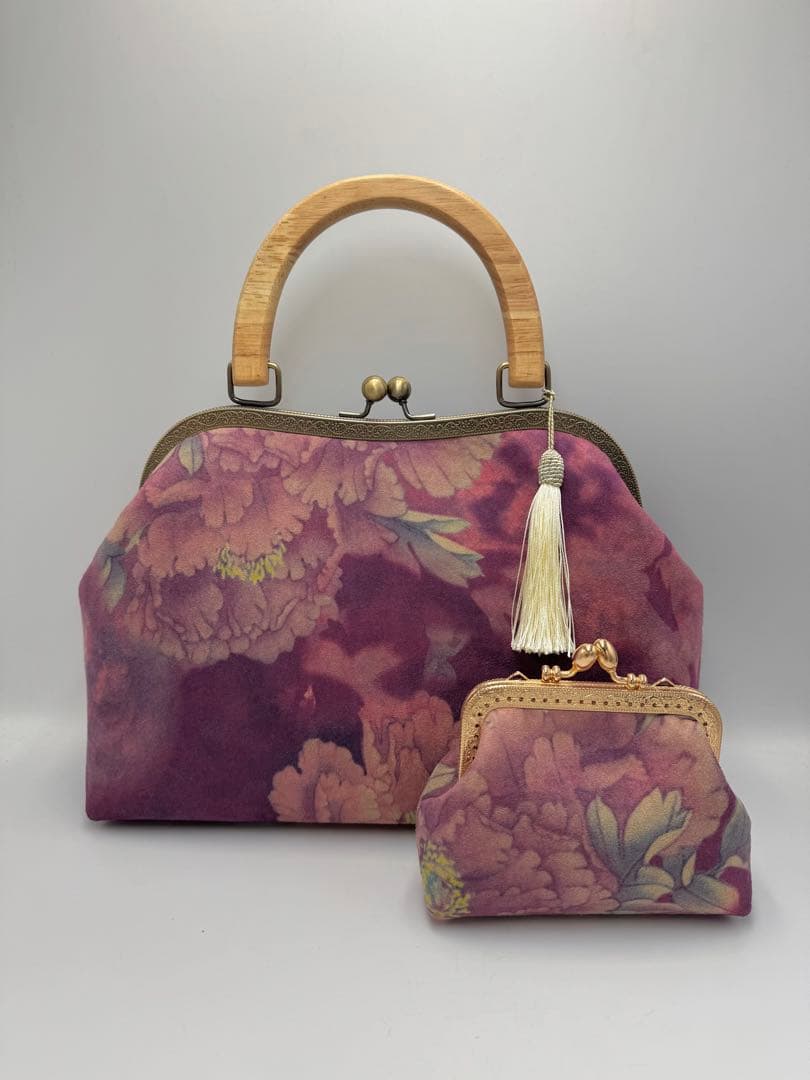 ハンドメイド　大きながま口バッグ　2点セット#489