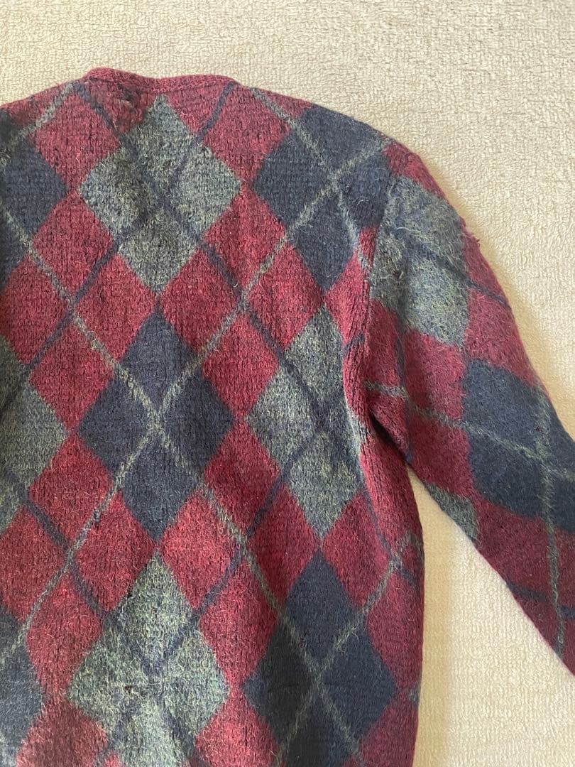 60s モヘアカーディガン　アーガイル
