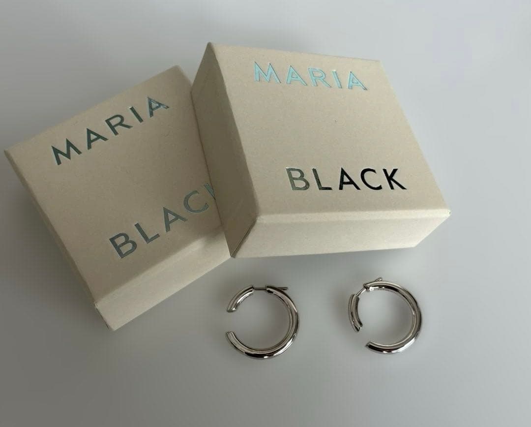 MARIA BLACK シルバー フープピアス×2