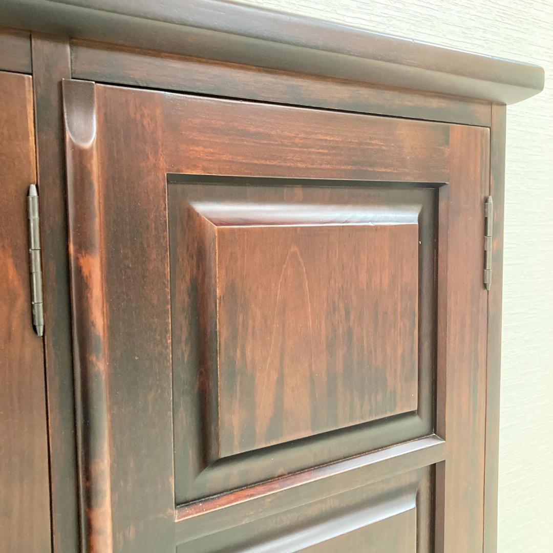 和光　北海道　民芸　キャビネット　サイドボード　椛材　カバ