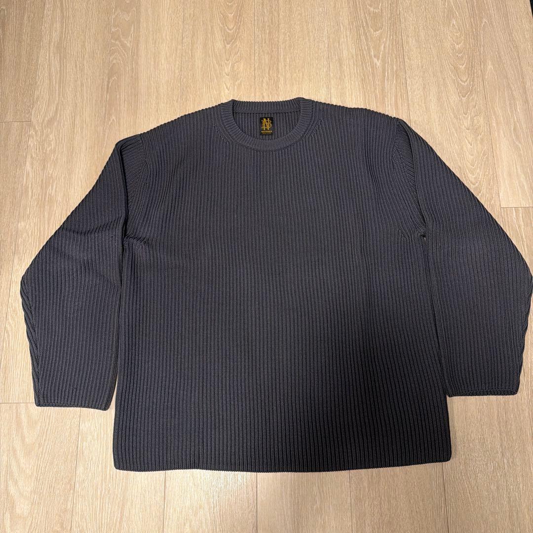 値下げ中　BATONER ダークグレー リブ編みセーター