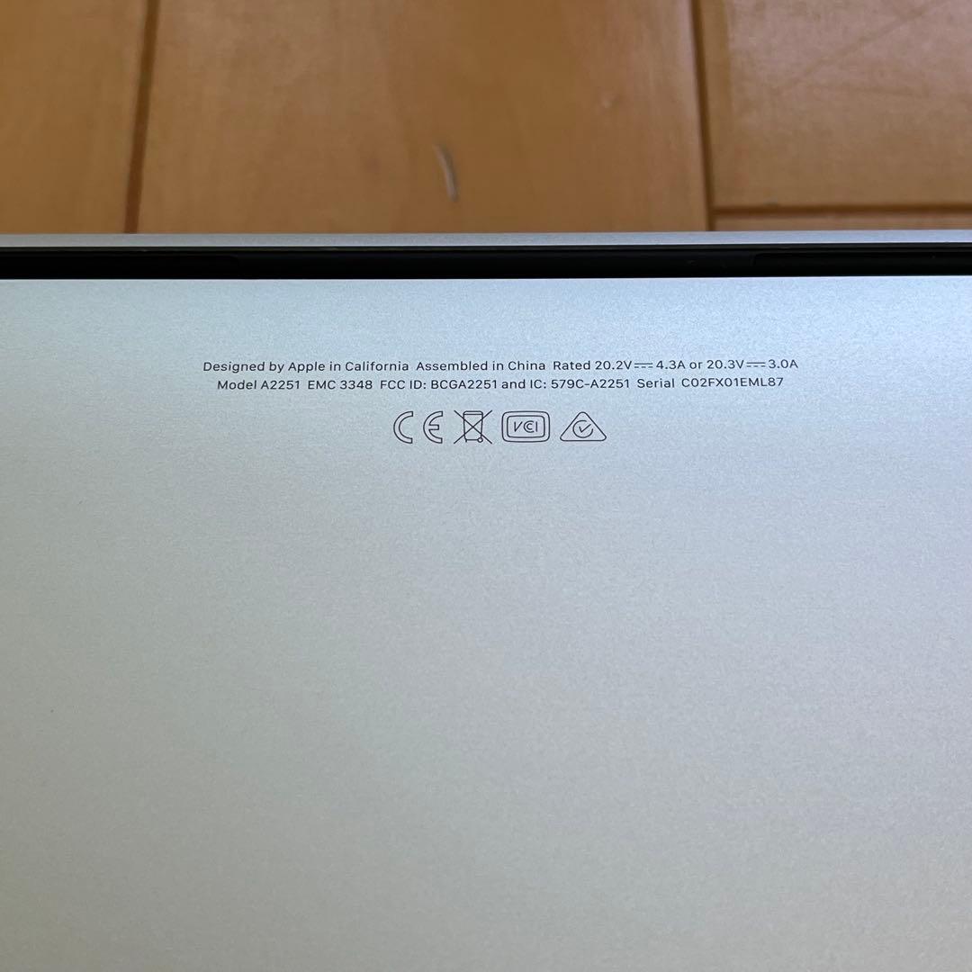 MacBook Pro 13インチ 2020 i7-16GB-512GB（281