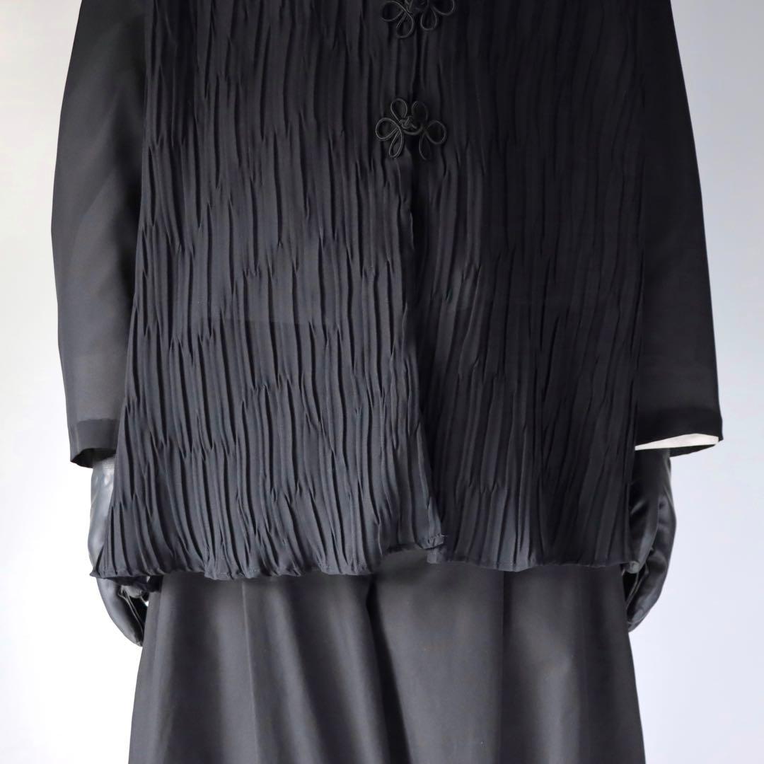 90s archive プリーツ チャイナジャケット 黒色 モード ブラック