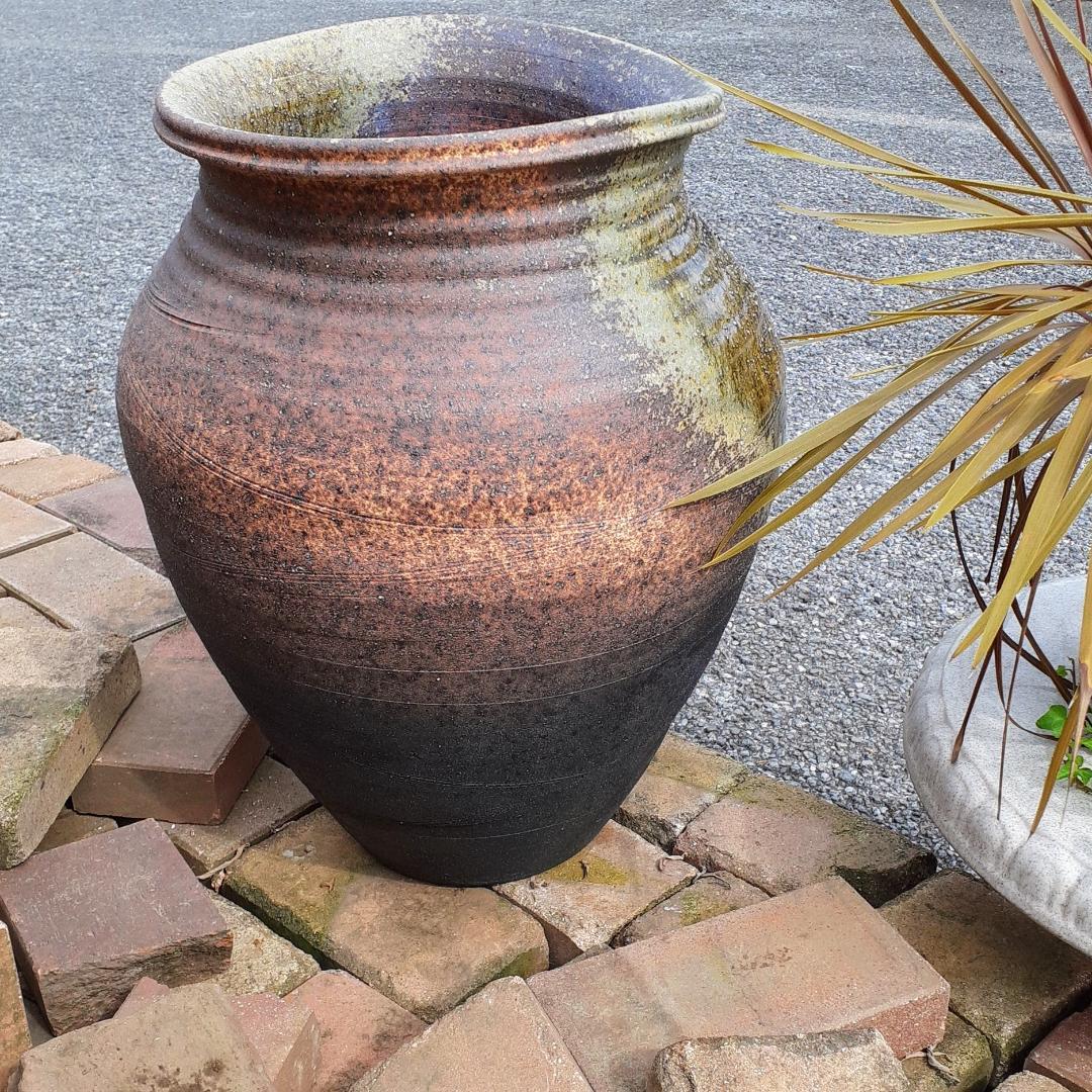信楽焼　手作り　古陶大壺　花器　傘立て　オブジェ