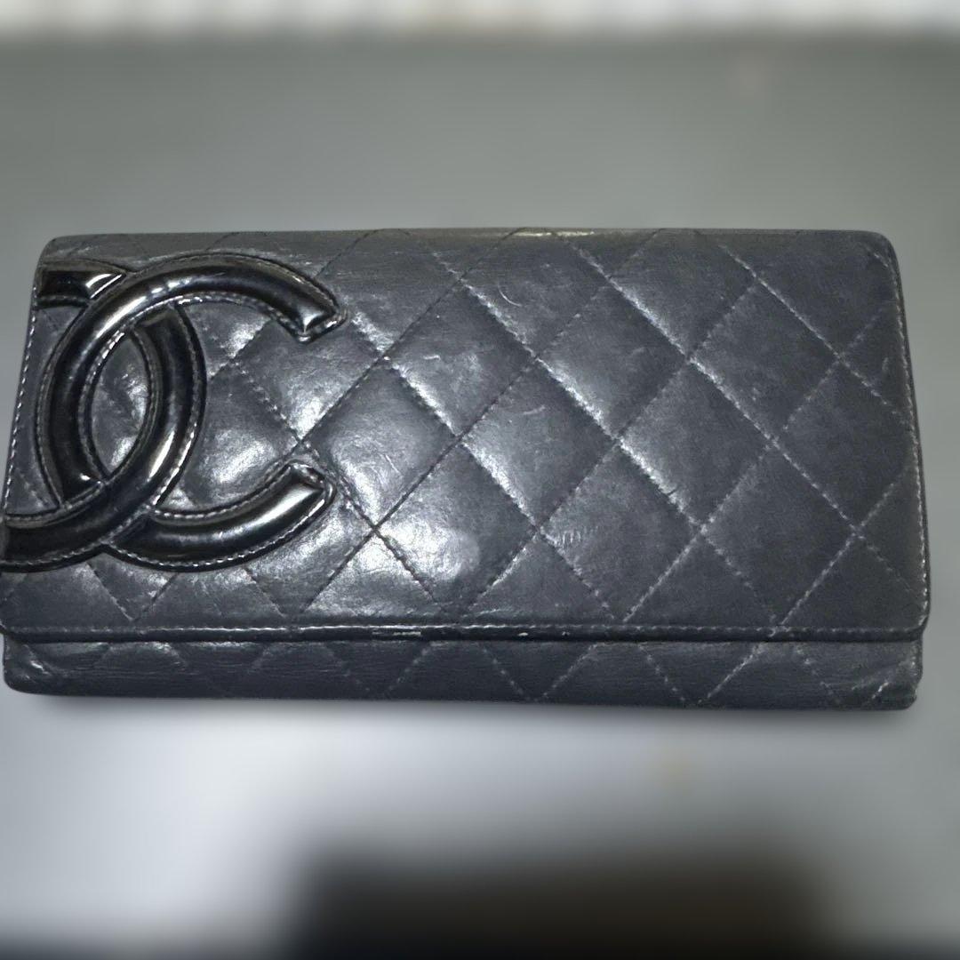 CHANEL ブラック 長財布 キルティング