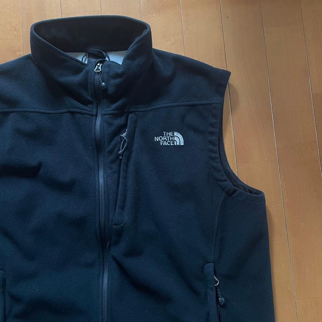 THE NORTH FACE 黒 フリース ベスト ジップ ポケット 00s