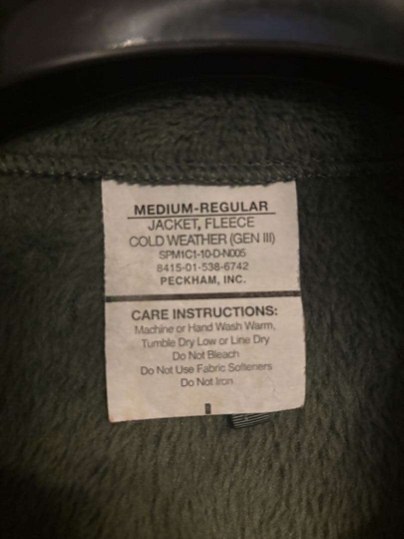 【米軍実物】 ECWCS GEN3 LEVEL3 フリースジャケット