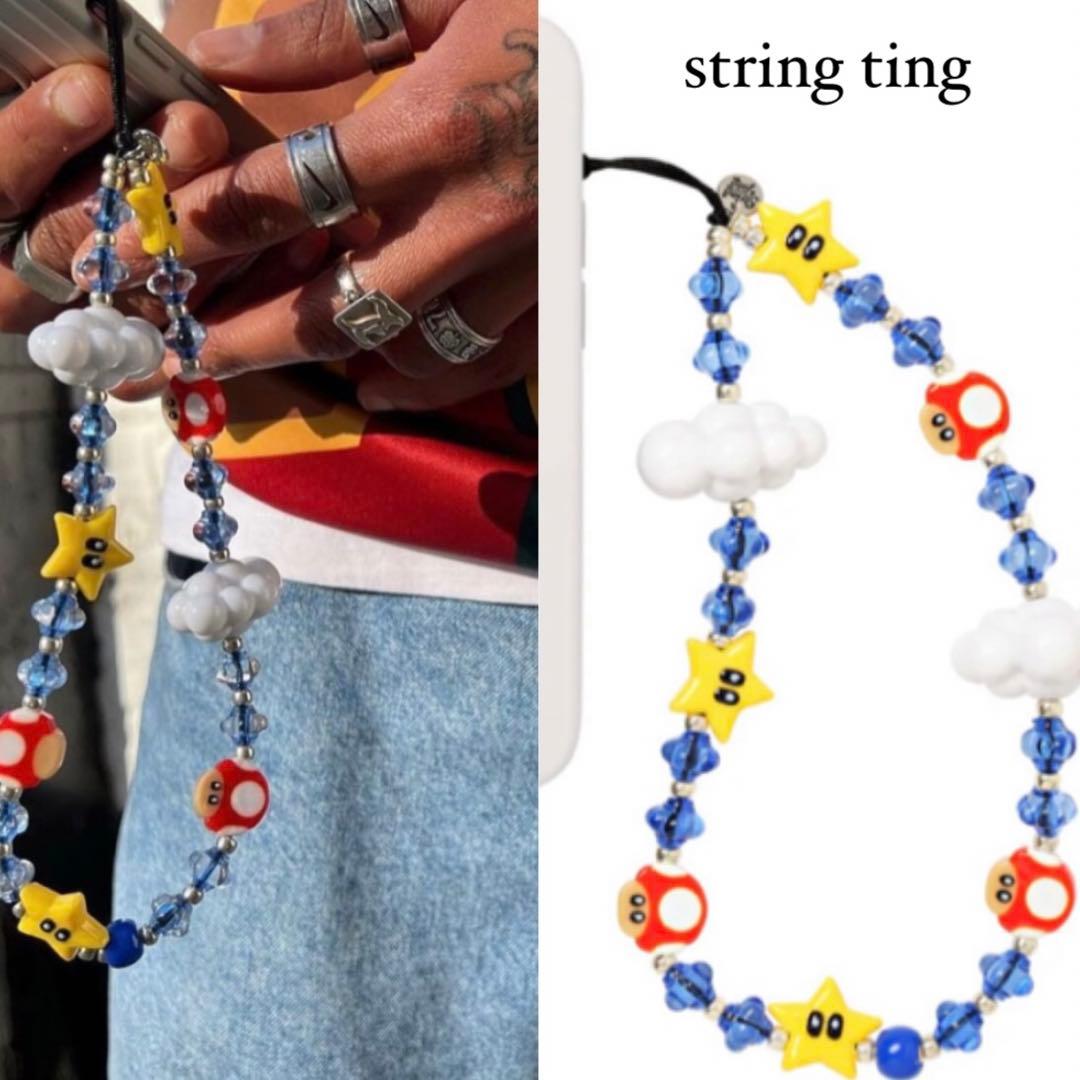 即購入可❣️大人気❣️string ting 任天堂 マリオ スター 雲 ストラップ