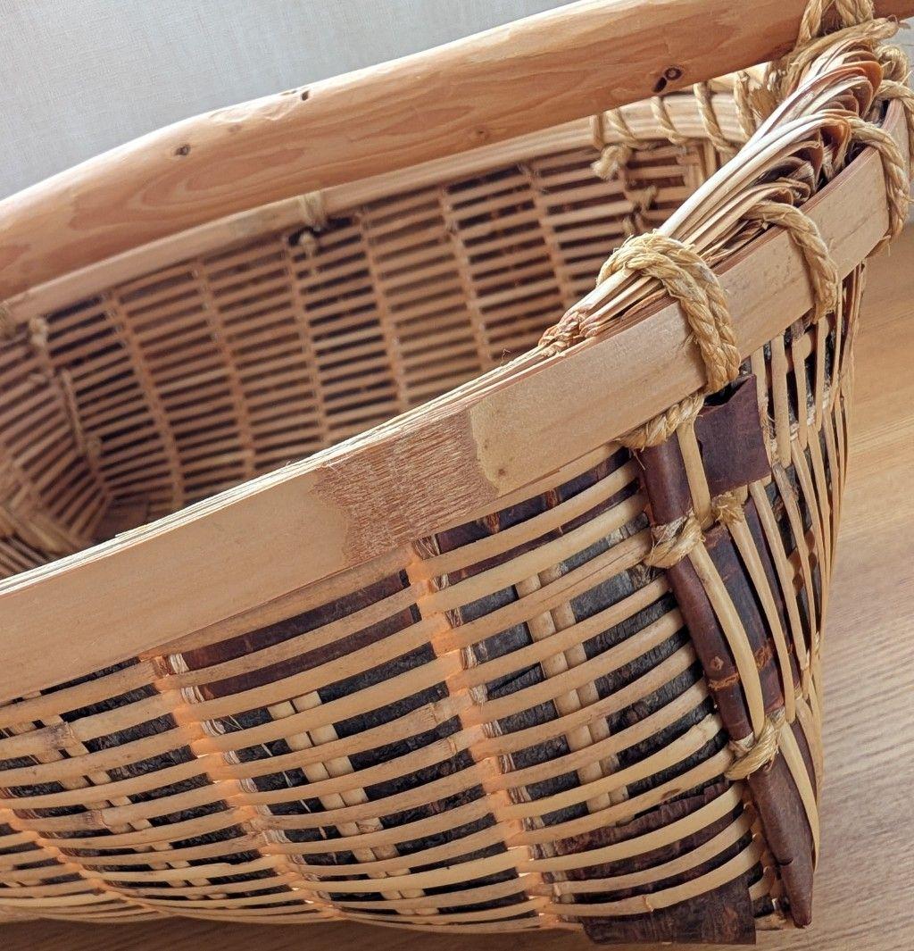 宮城県　『肥料振りかご』　篠竹　桜　かご