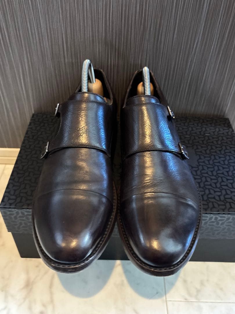 美品　タリアトーレ ダブルモンクストラップ レザーシューズ 革靴 キャップトウ