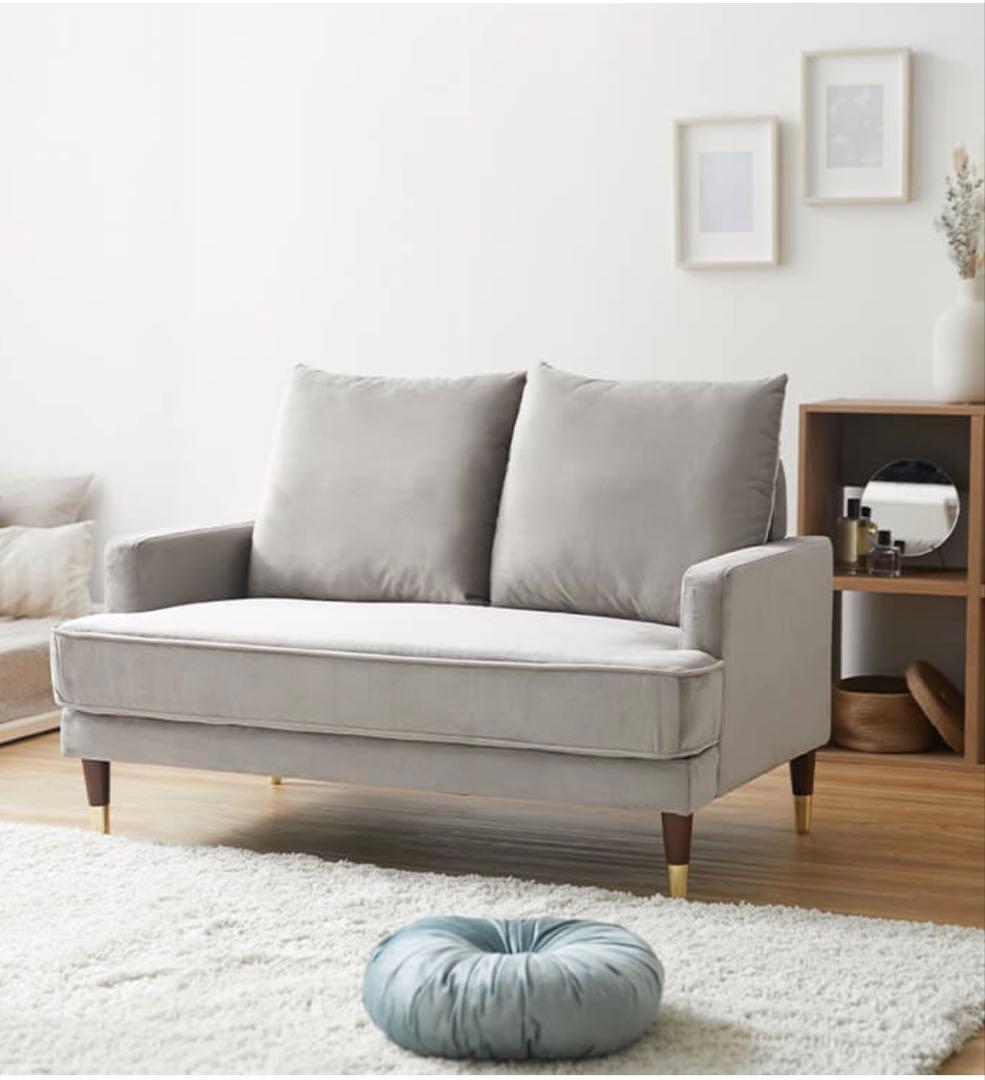 2人掛けソファ グレー 幅115cm LOWYA