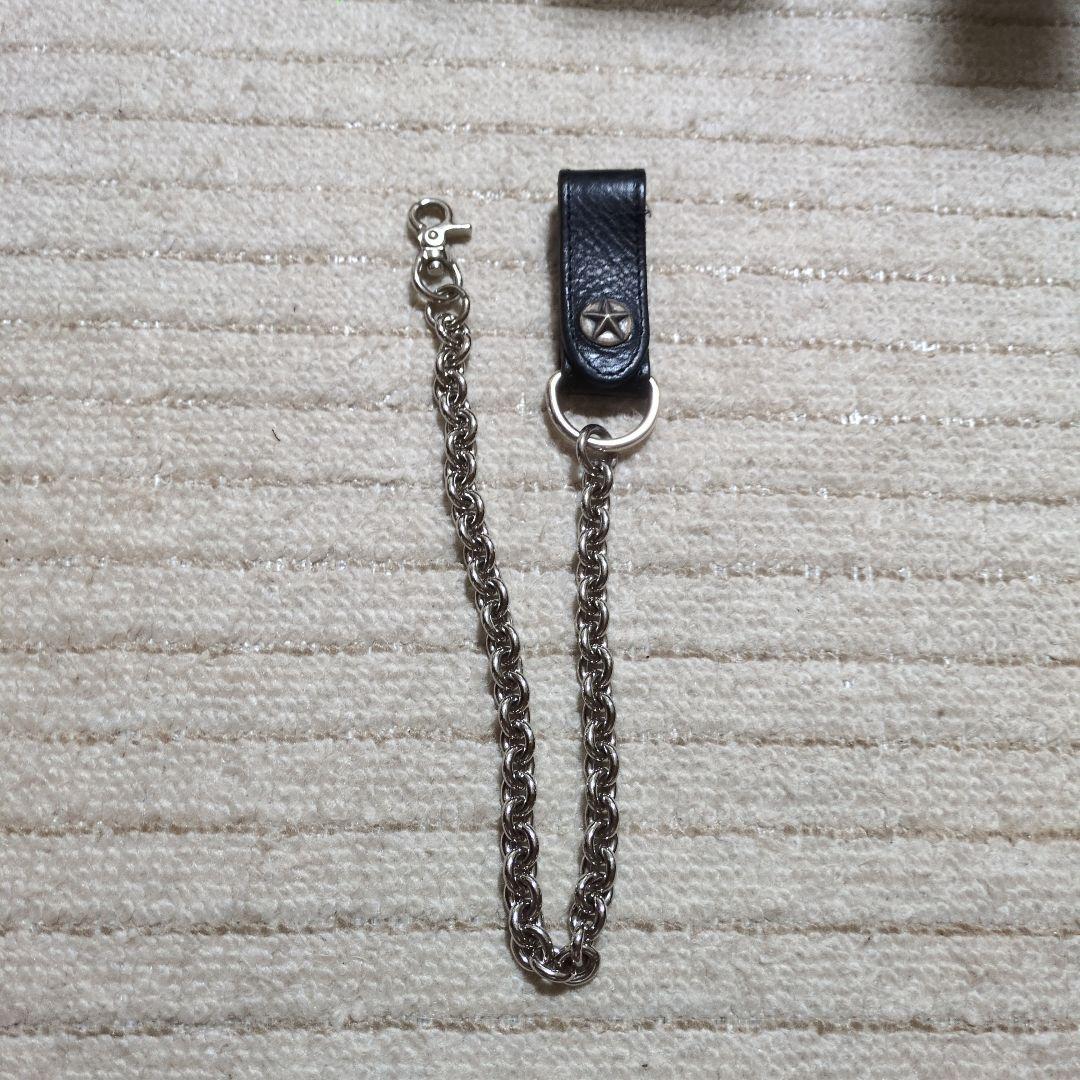 CALEE　 SILVER STAR LEATHER WALLET CHAIN
