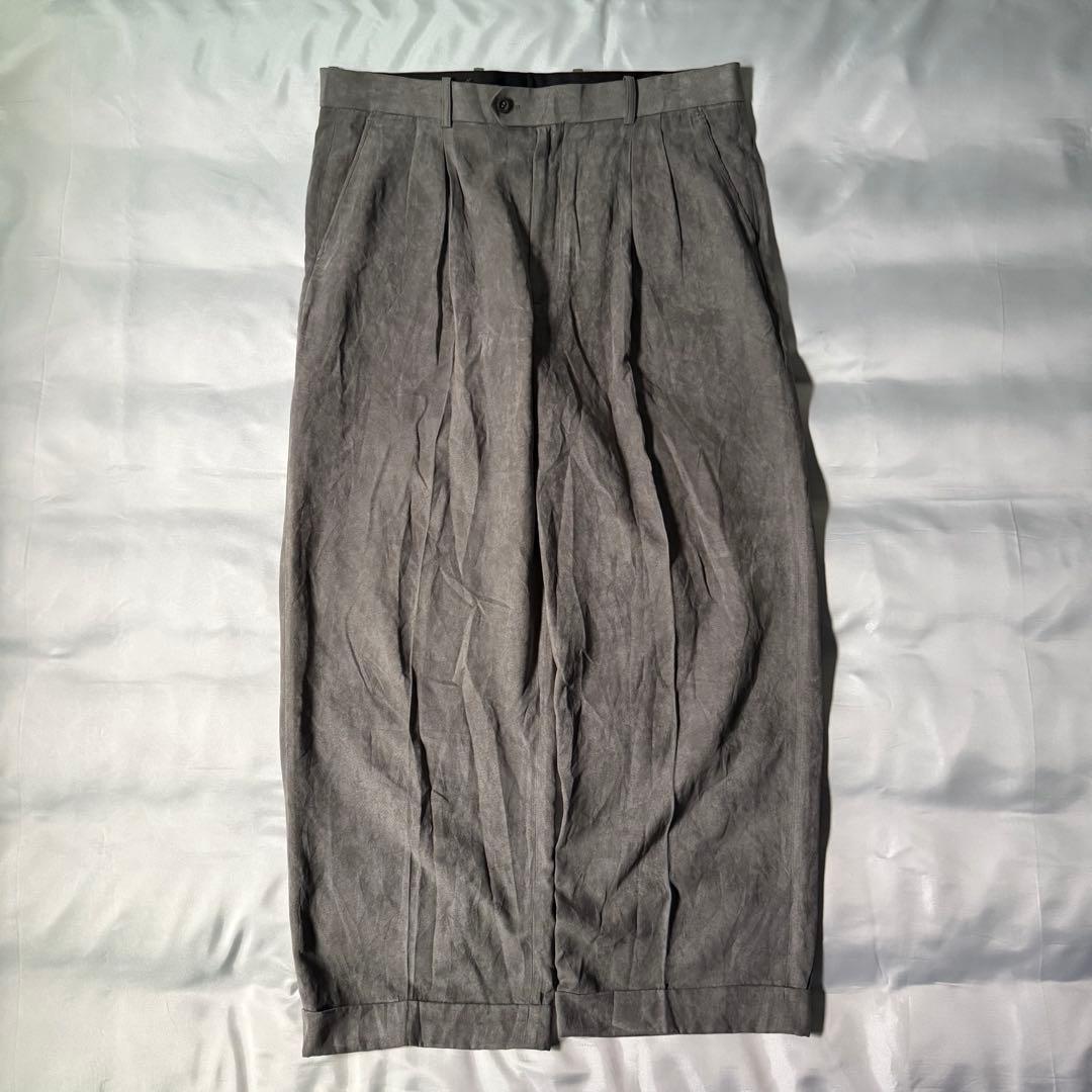 【希少タイプ】 90s vintage ツータック スエード ワイドスラックス