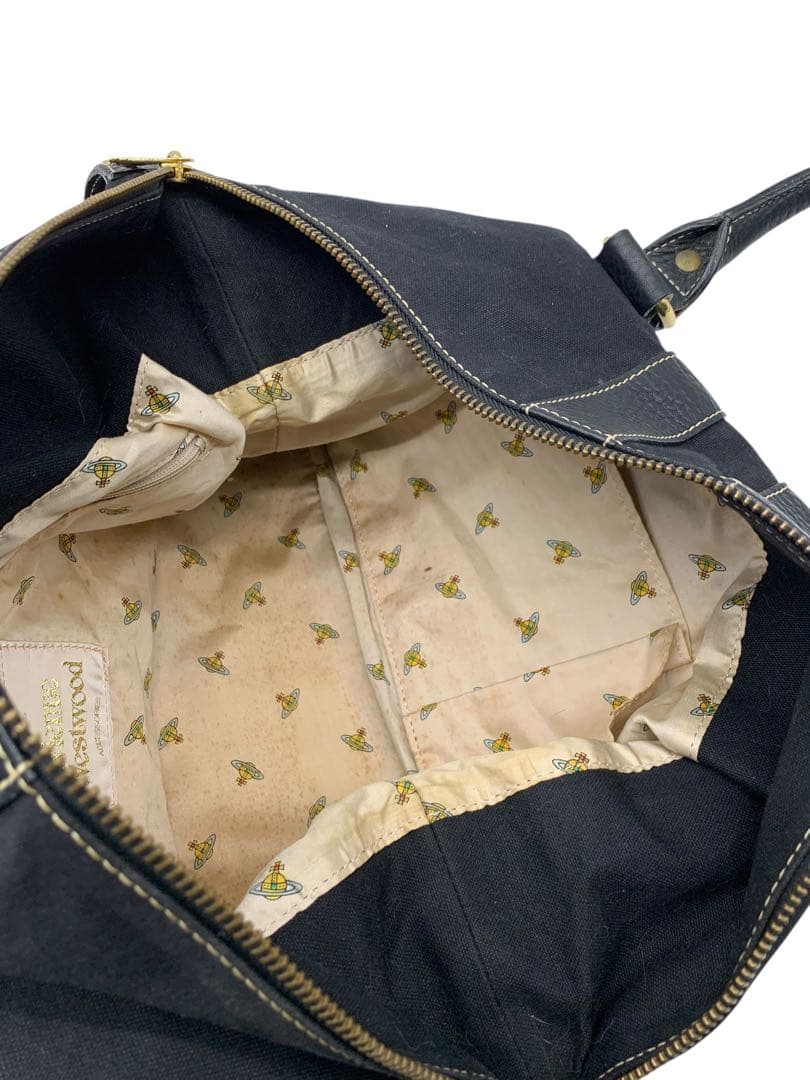 ヴィヴィアン　ウエストウッド　ボストンバッグ　オーブ　キャンバス　レザー