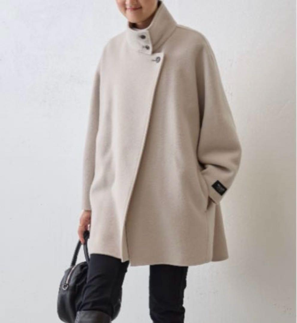 【美品】今季物 BEARDSLEYドルマンリバーコート ライトグレー