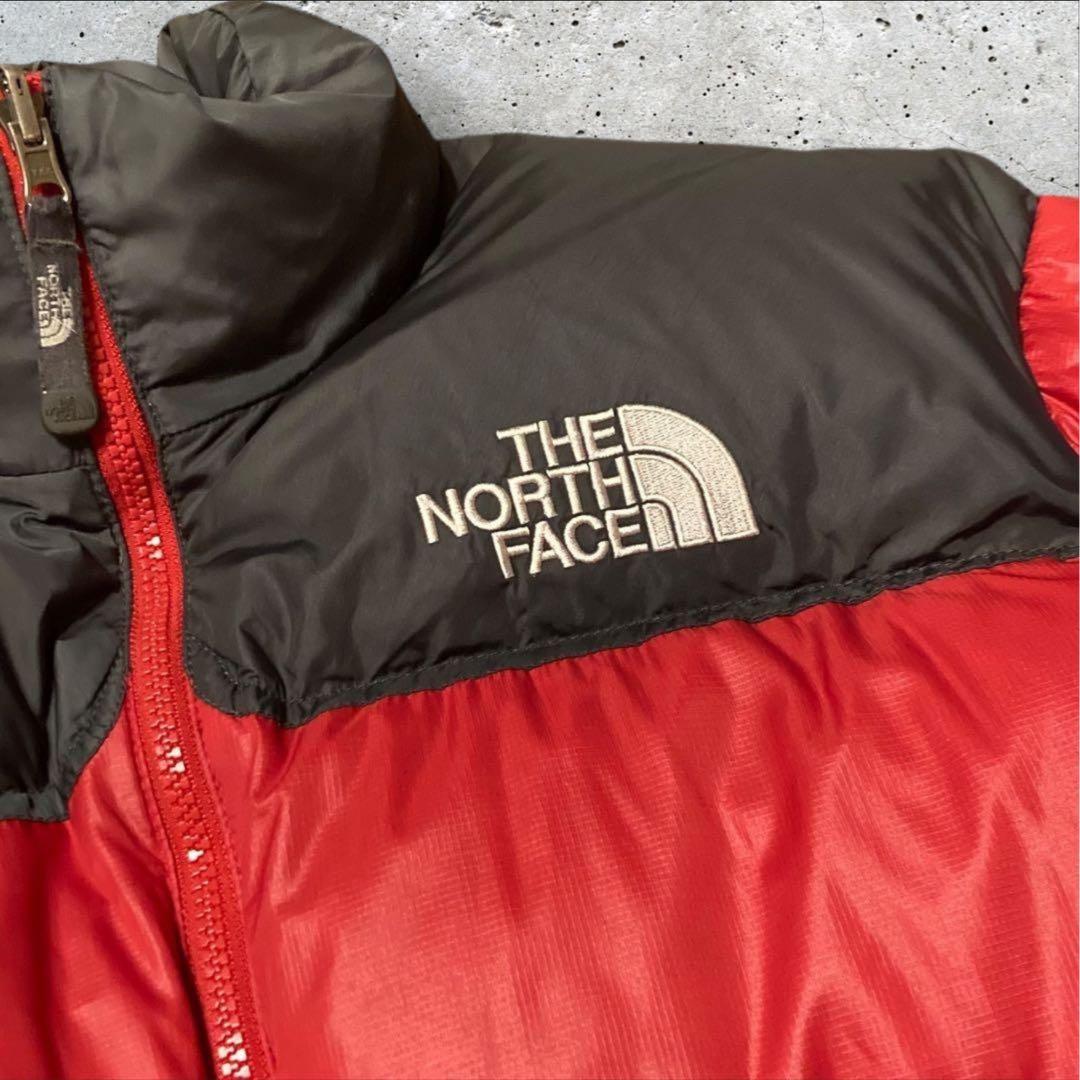 〈ザ・ノースフェイス〉ヌプシ　ダウンジャケット　赤　M 700 ツートンカラー