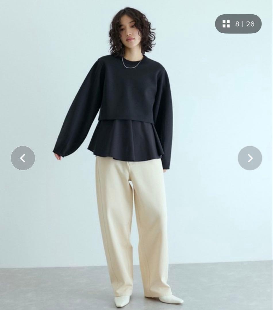 アダムエロペ　レイヤードペプラムチュニック