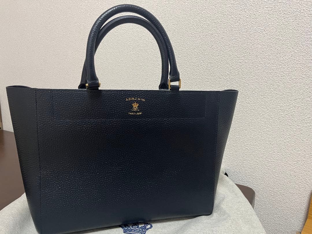 【美品】ADMJ ネイビー レザー ビジネスバック