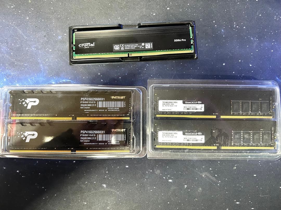 ジャンク扱い　16GB DDR4-3200 & 8GB DDR4-2666×4