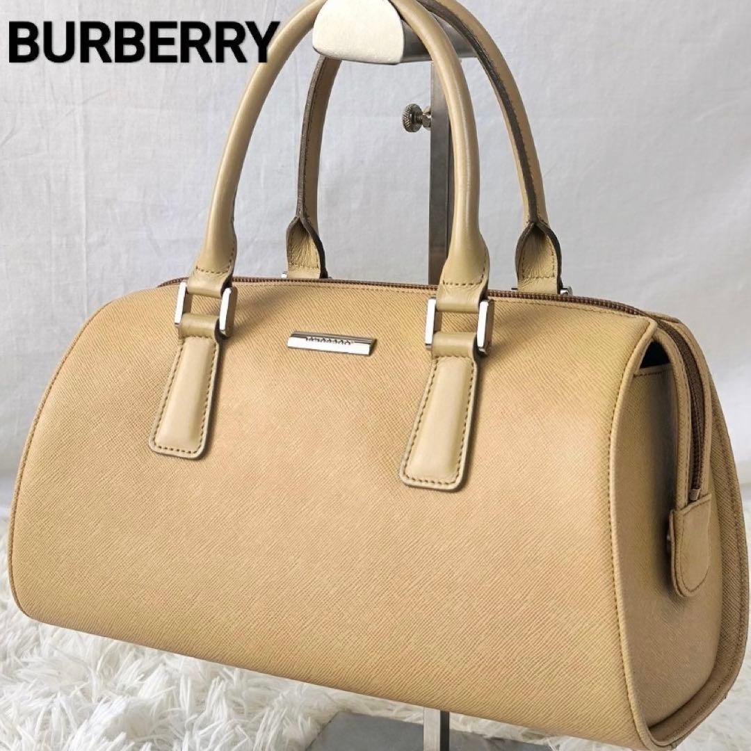 BURBERRY バーバリー ハンドバック ドラム サフィアーノレザー ベージュ