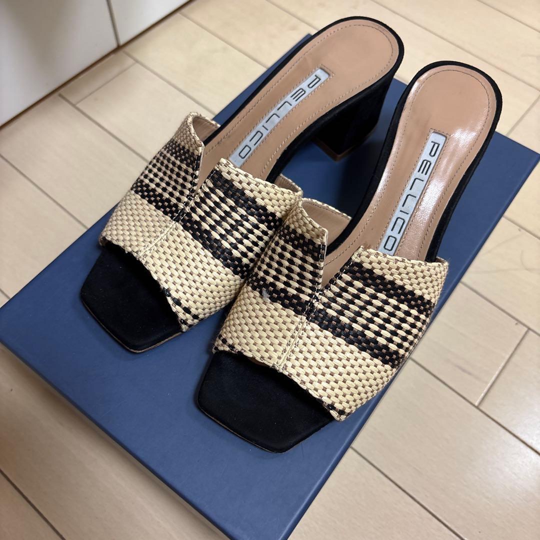 PELLICO 編み込みオープントゥミュール　サンダル