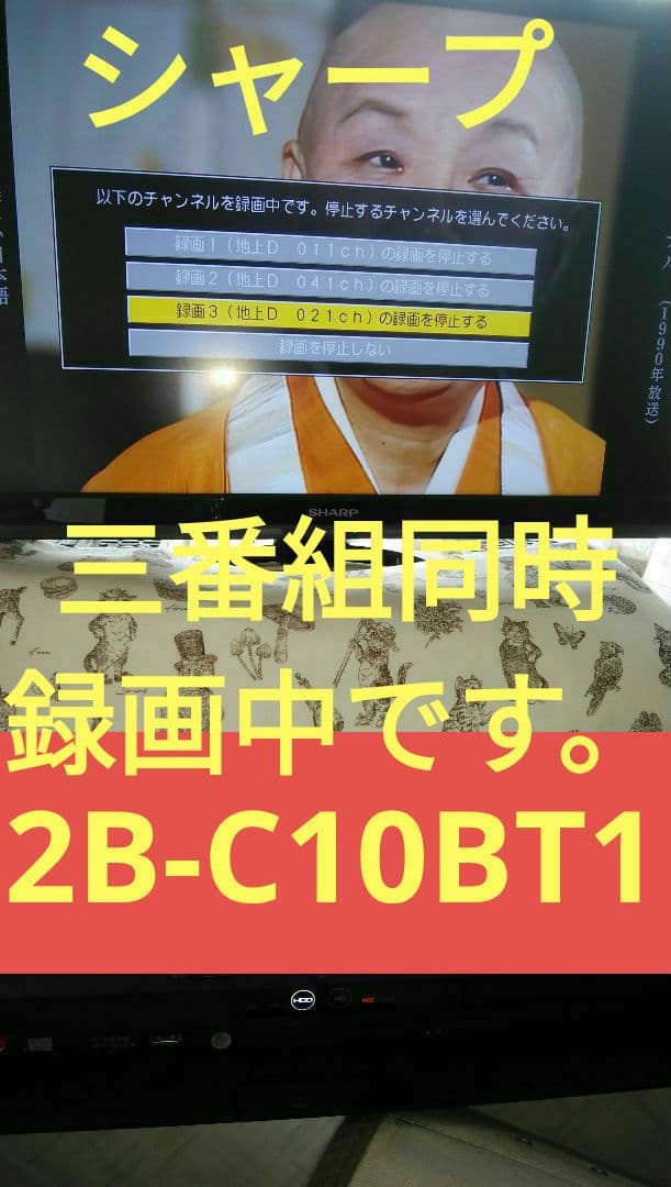 2B-C10BT1/三番組同録・4K再生可/2019年モデル実動確認品/純リモ付