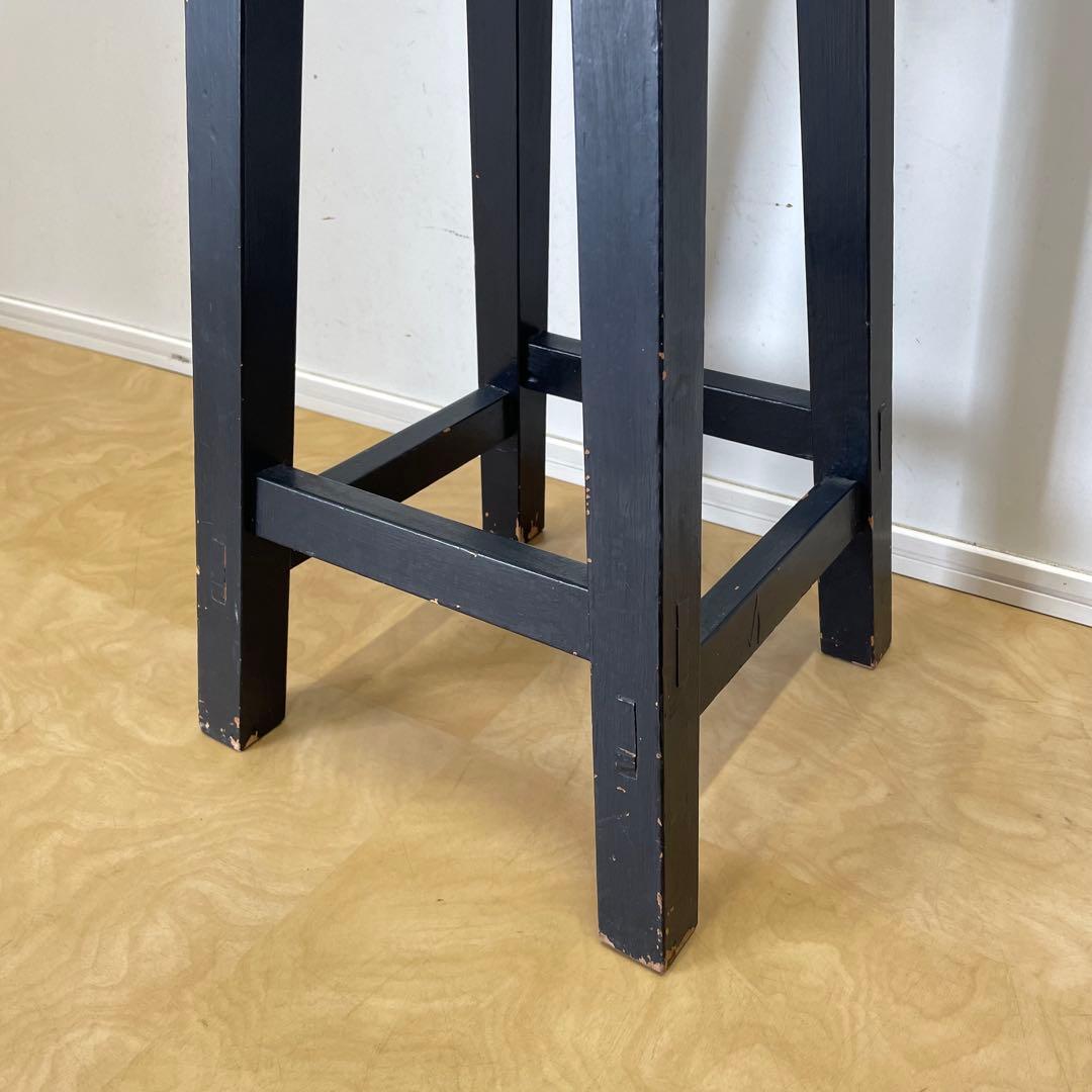 木製スツール 丸椅子 ハイスツール ビンテージ インダストリアル 黒 ブラック