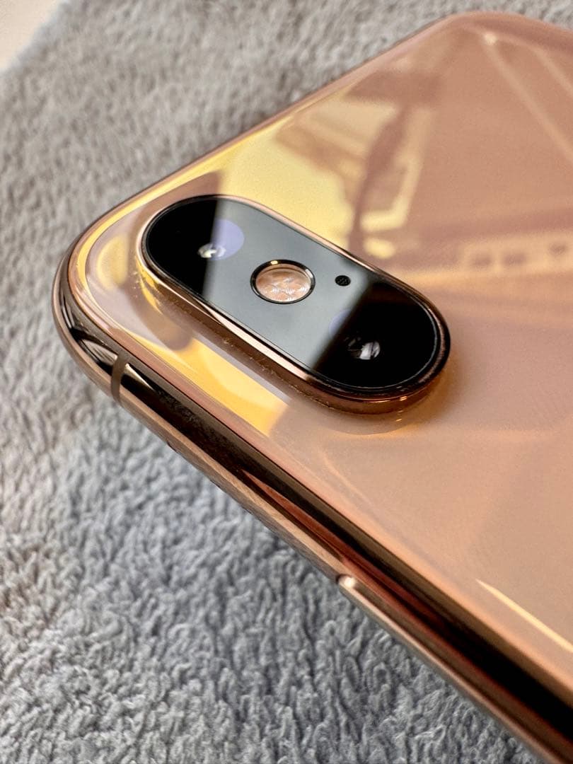 【美品】Apple iPhone XS ゴールド64GB 新品バッテリー100%