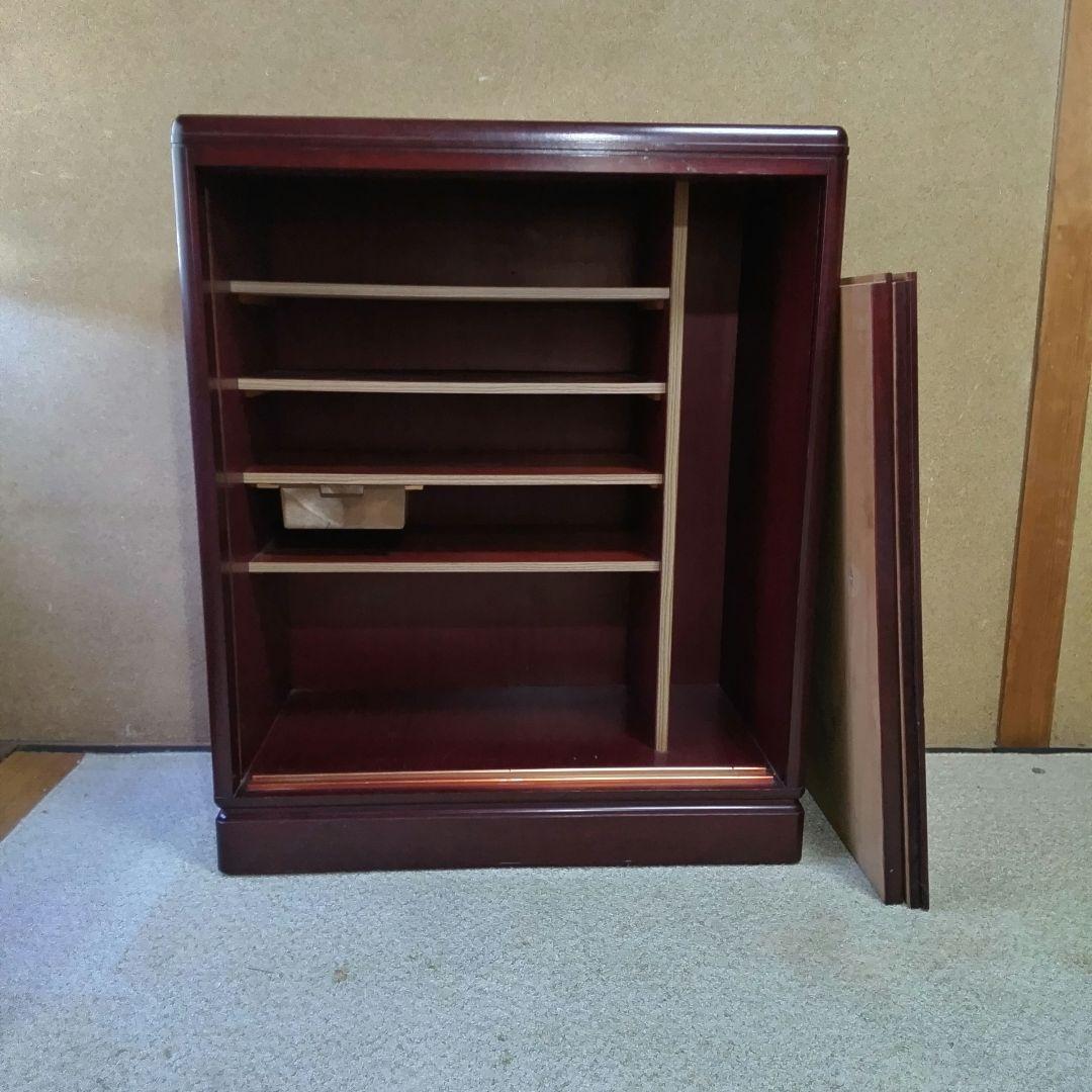 高級木材「紫檀」 引き戸 シューズボックス 靴箱 移動棚4枚 昭和レトロ