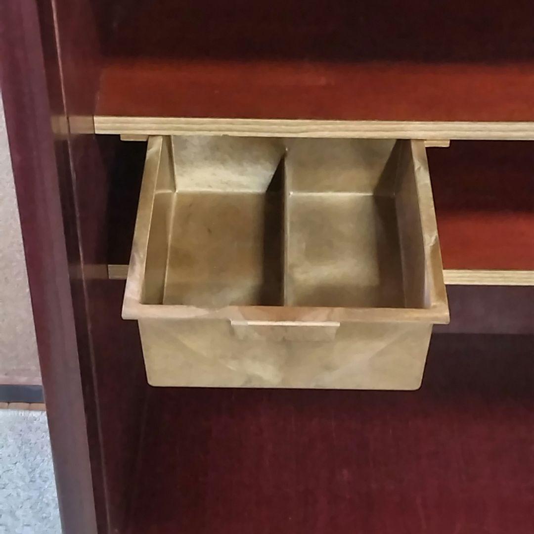 高級木材「紫檀」 引き戸 シューズボックス 靴箱 移動棚4枚 昭和レトロ