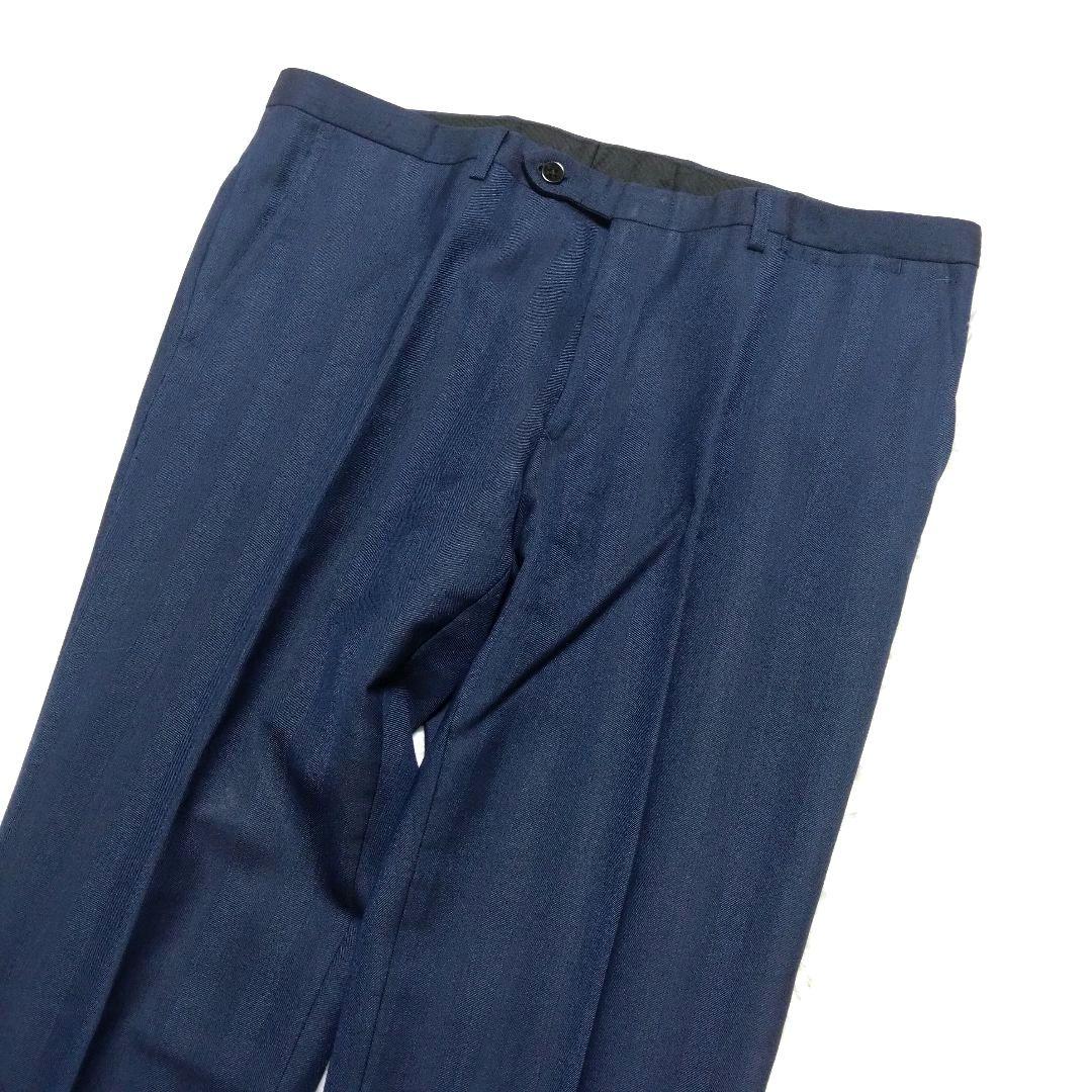 美品 スーツセレクト スリーピーススーツ セットアップ ネイビー L相当