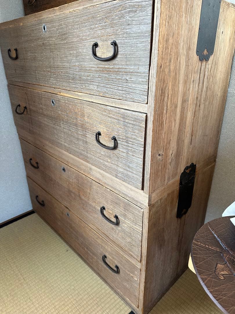 木製4段チェスト 木製4段箪笥 桐箪笥 大正 桐ダンス 昭和 時代箪笥