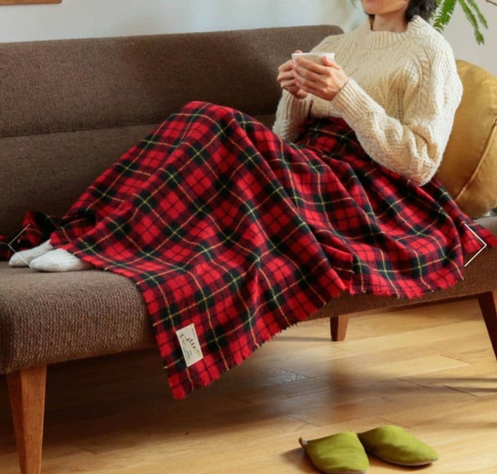 美品オールドマンズテーラーR&D.M.Coタータンチェック　ブランケット 毛布