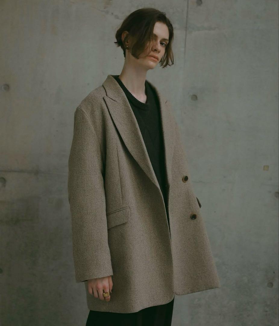 M☻︎etretokyo ピークドラペルウールジャケット　グレー