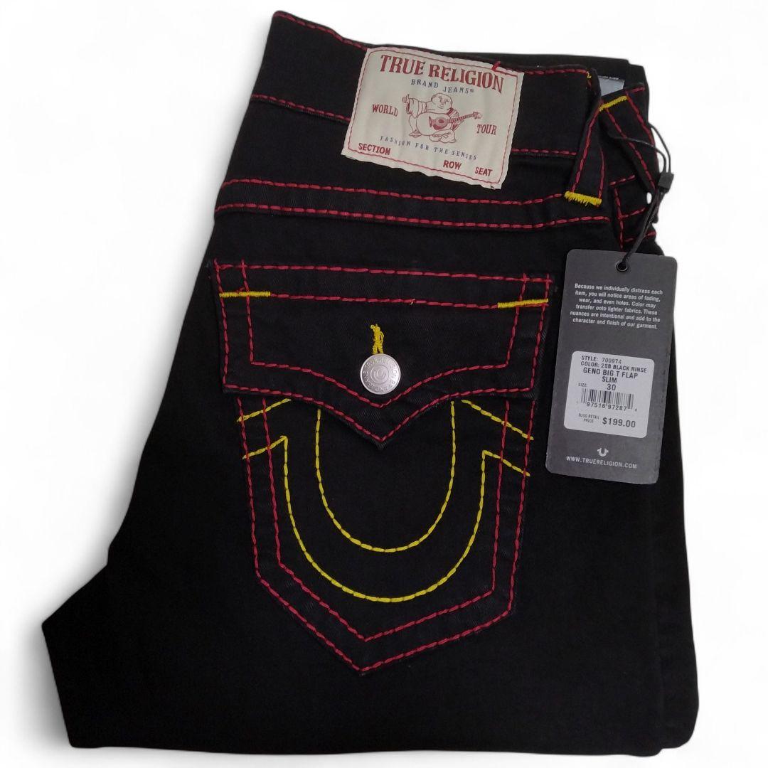 W30 ✨新品未使用 トゥルーレリジョン デニムパンツ ブラック ビッグT
