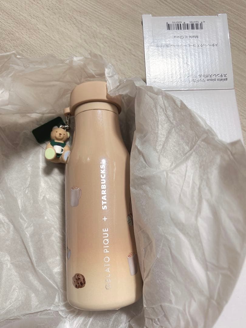 ジェラートピケスタバコラボ⭐︎ベアチャーム付きステンレスボトル